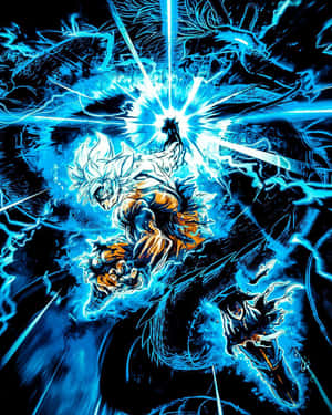 Majestic Mui Goku Showcasing His Power Wallpaper