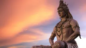 Majestic Portrayal Of Lord Shiva In Divine Meditation. Wallpaper