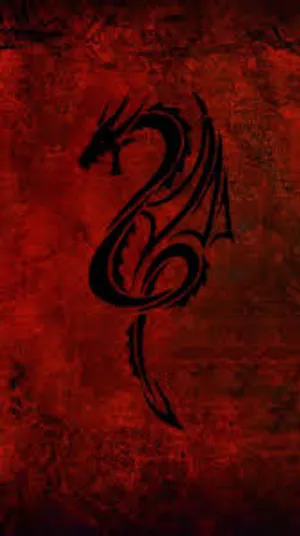 Majestic Red And Black Dragon Symbol Wallpaper