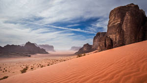 Majestic Sand Dunes In Jordan Wallpaper