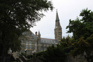 Majestic Spire Of Georgetown University Building Wallpaper