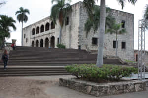 Majestic Staircase Of Alcazar De Colon Wallpaper