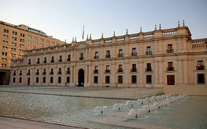 Majestic View Of Palacio De La Moneda In Santiago, Chile Wallpaper