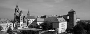 Majestic View Of Wawel Castle In Monochrome Wallpaper