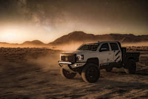 Majestic White Gmc Sierra Pickup Truck Wallpaper