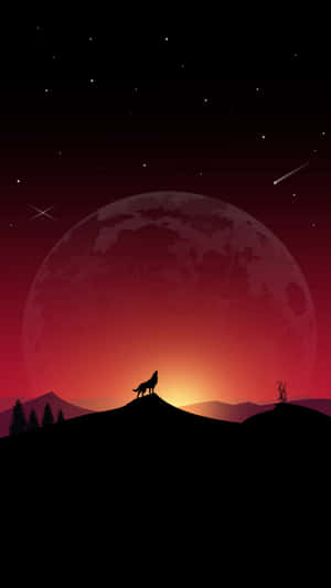 “majestic Wolf Howling At The Moon” Wallpaper