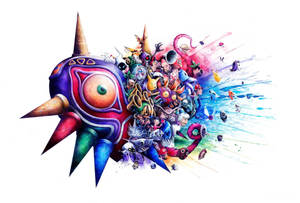 Majora's Mask Explosion Art Wallpaper