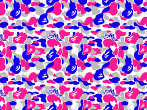 Make A Statement With Blue Bape Camo Wallpaper
