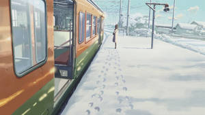 Makoto Shinkai Film Snow Train Aesthetic Wallpaper