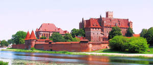 Malbork Castle Poland Panoramic Landscape Wallpaper