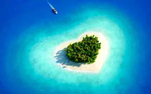 Maldives Heart Island Wallpaper