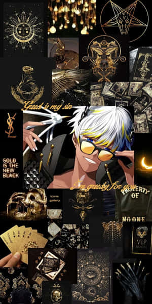 Mammon Collage Aesthetic Obey Me Wallpaper
