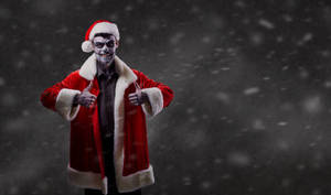 Man As Evil Zombie Santa Wallpaper
