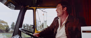 Man Driving Truck Scene Wallpaper