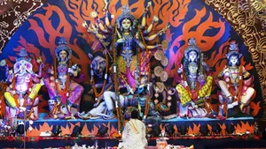 Man In Durga Mata Hd Wallpaper