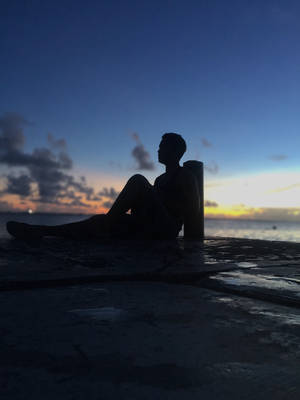 Man On Beach Silhouette Marshall Islands Wallpaper