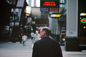 Man Walking Towards Random People Wallpaper