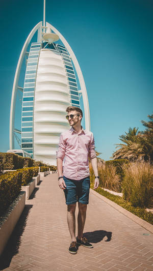 Man With The Burj Al Arab Wallpaper