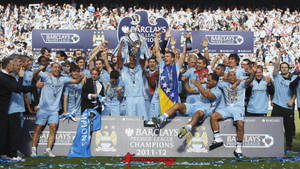 Manchester City Fc Cheering After A Match Wallpaper