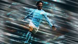 Manchester City Leroy Sane Running Wallpaper
