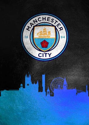 Manchester City Logo And Skyline Wallpaper
