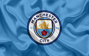 Manchester City Logo Blue Flag Wallpaper