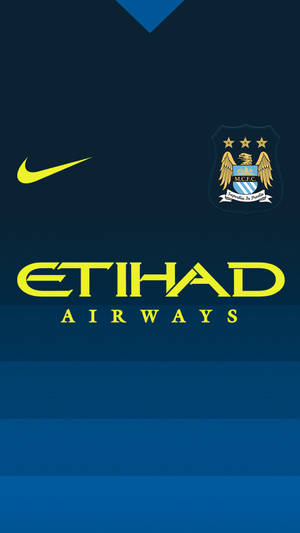 Manchester City Logo Gradient Blue Wallpaper