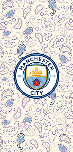 Manchester City Logo On Paisley Wallpaper
