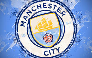 Manchester City Logo Paint Aesthetic Wallpaper