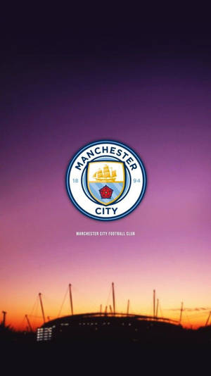 Manchester City Logo Purple Sky Wallpaper