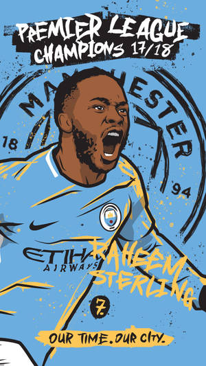 Manchester City Logo Raheem Sterling Wallpaper