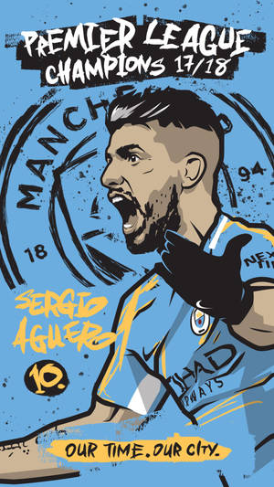 Manchester City Logo Sergio Agüero Wallpaper
