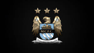 Manchester City Logo Superbia In Proelio Wallpaper