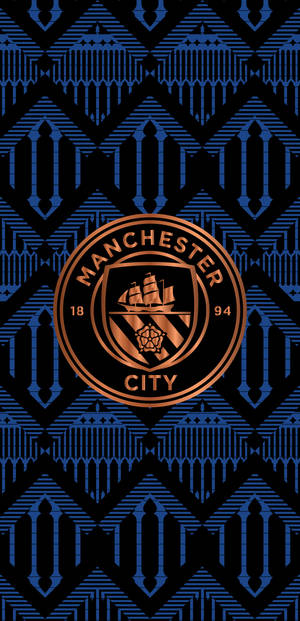 Manchester City Logo Vintage Pattern Wallpaper