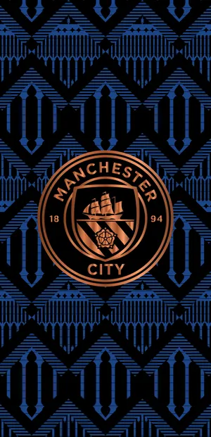 Manchester City Logo Vintage Pattern Wallpaper