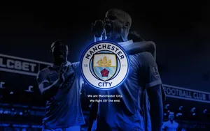 Manchester City Neon Blue Logo Wallpaper