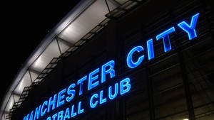 Manchester City Stadium Neon Sign Wallpaper