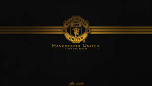 Manchester United Logo In Fancy Gold Wallpaper