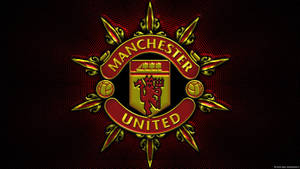 Manchester United Logo Ornate Gold Design Wallpaper