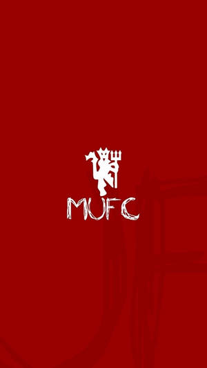 Manchester United Logo White Trident Lion Wallpaper