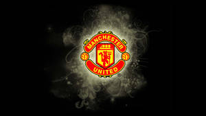 Manchester United Logo With Grey Smoke Wallpaper