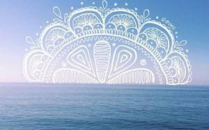 Mandala Doodle On Ocean Wallpaper