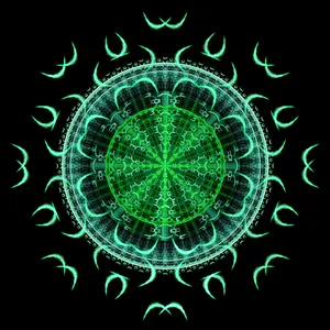 Mandala Fractal On Black Background Wallpaper