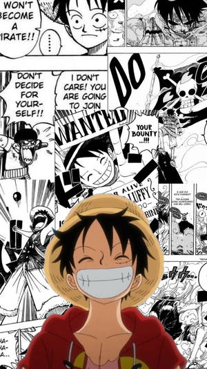 Manga Panel And Luffy Smile Wallpaper