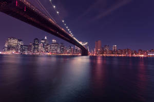 Manhattan Bridge New York City Night View Wallpaper