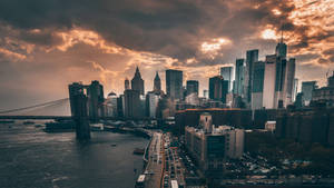 Manhattan Dark Cloudy Wallpaper
