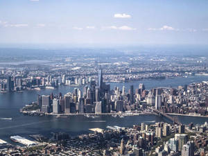 Manhattan Navy Blue Wallpaper