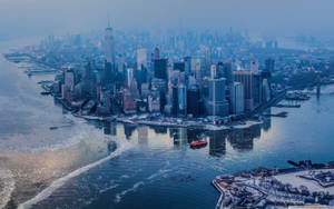 Manhattan, New York In Winter Wallpaper