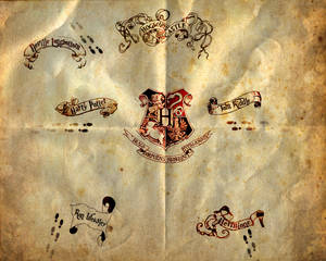 Marauders Map Logo On Old Paper Wallpaper