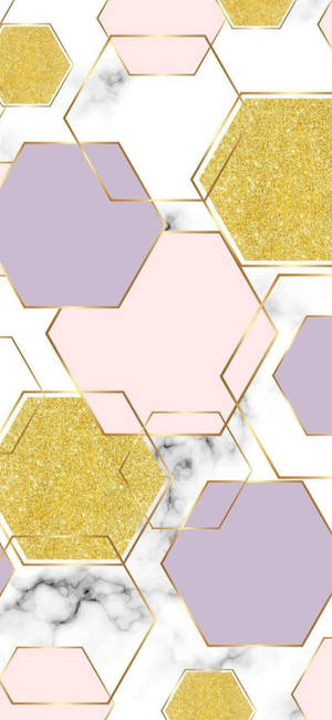 Marble Pink Hexagon Patterns Wallpaper